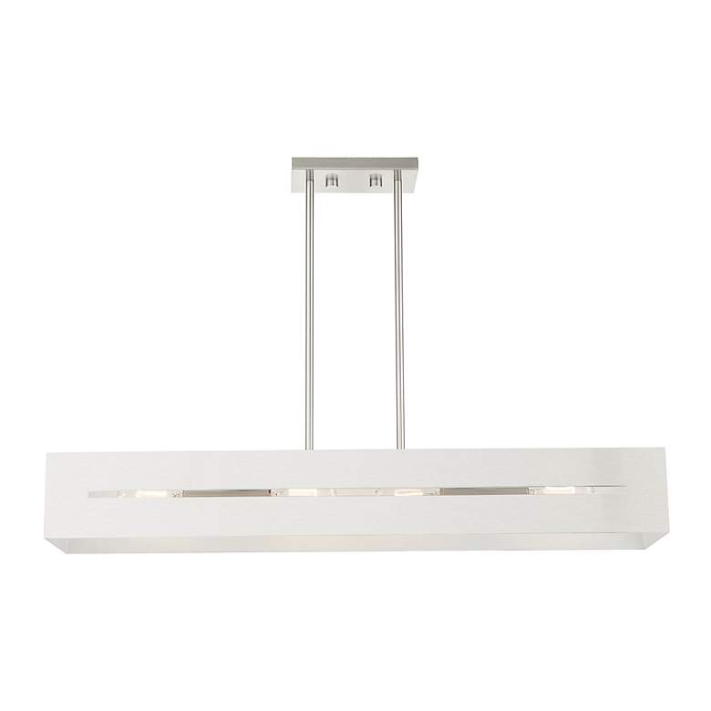 Image 4 Soma 4 Light Brushed Nickel Linear Chandelier more views