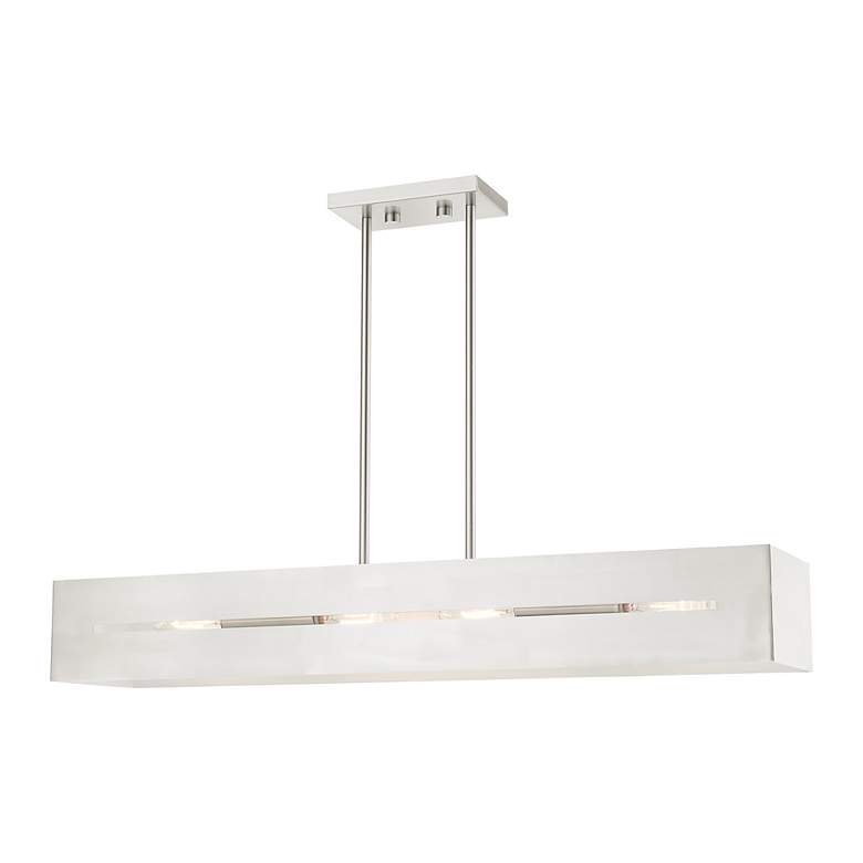Image 5 Soma 4 Light Brushed Nickel Linear Chandelier more views