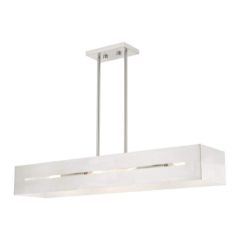 Image 6 Soma 4 Light Brushed Nickel Linear Chandelier more views