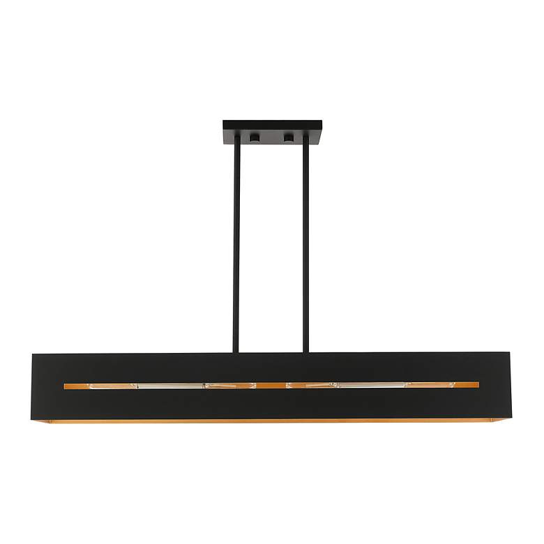 Image 3 Soma 4 Light Textured Black with Brushed Nickel Accents Linear Chandelier more views