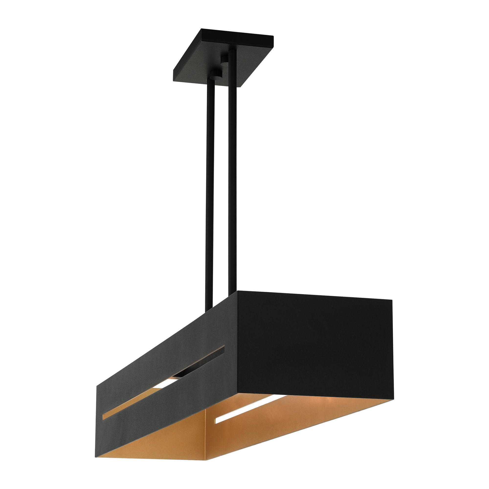 Soma 4 Light Textured Black with Brushed Nickel Accents Linear Chandelier