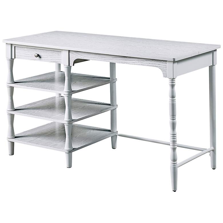 Image 2 Somerdale 47 3/4 inch Wide White 3-Shelf Writing Desk