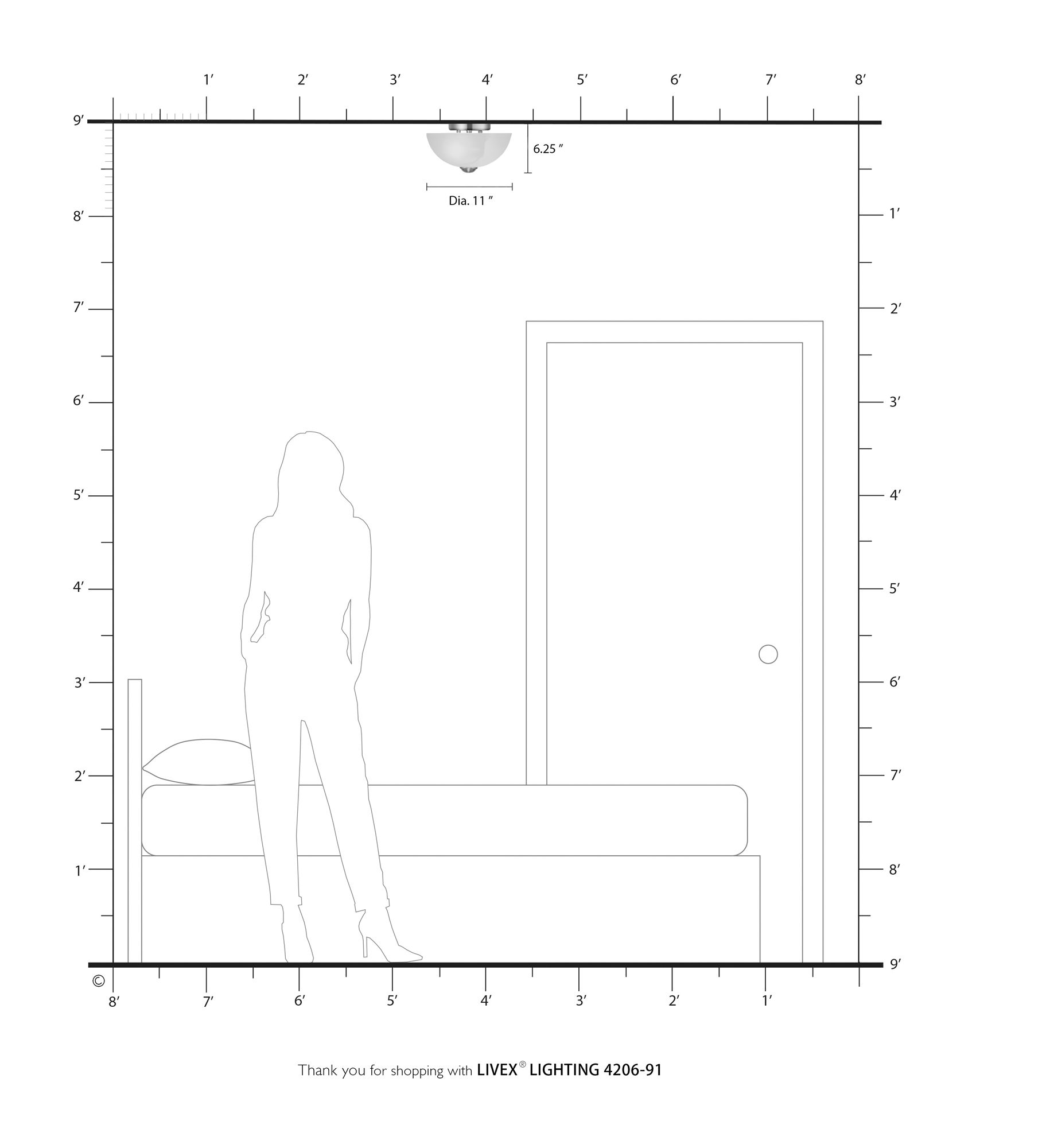 Someret 11" Wide Brushed Nickel Ceiling Light in scene