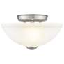 Somerset 11-in W Brushed Nickel Frosted Glass Semi-Flush Mount Light