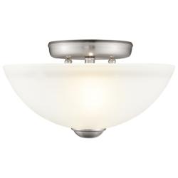 Somerset 11-in W Brushed Nickel Frosted Glass Semi-Flush Mount Light