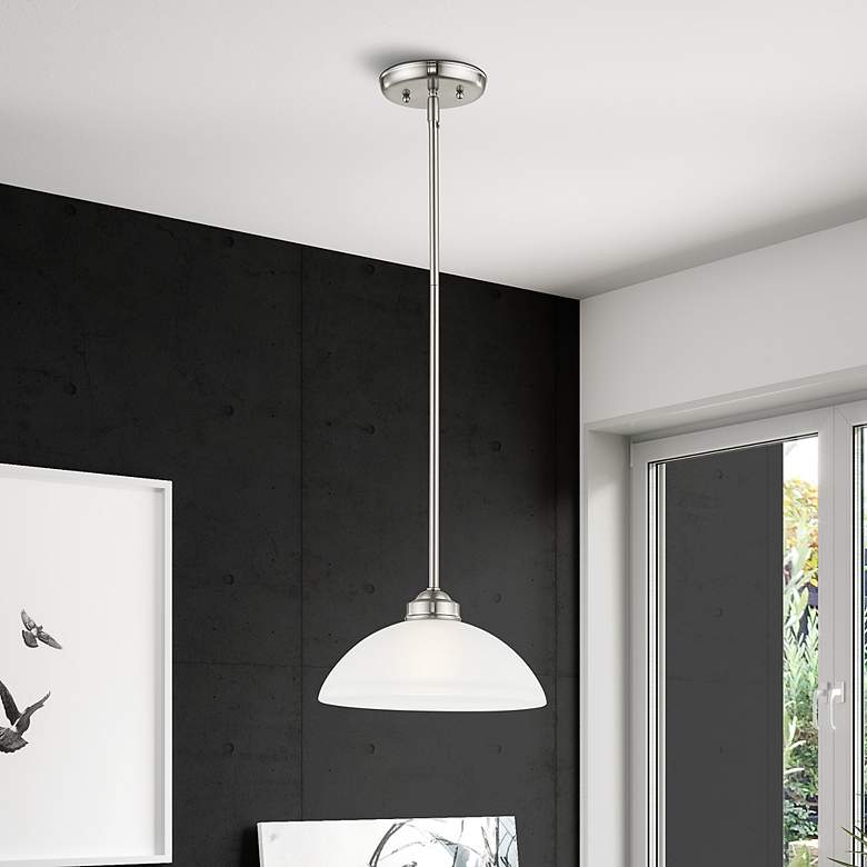 Image 7 Somerset 11" Wide Brushed Nickel Dome Mini Pendant more views