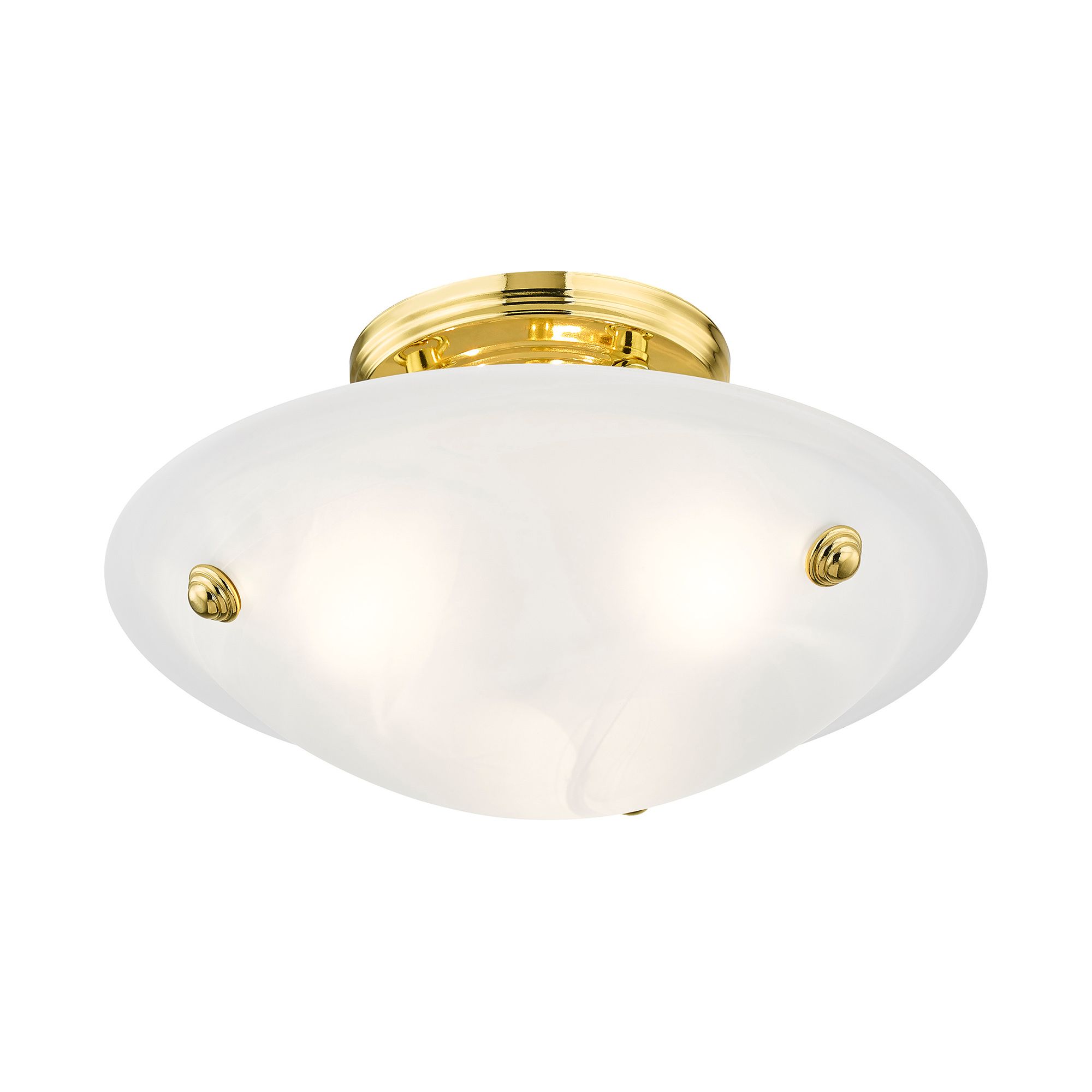 Image 7 Somerset 12-in W Polished Brass Alabaster Glass Semi-Flush Mount Light more views