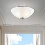 Thumbnail1 of Somerset 13-in W Brushed Nickel Frosted Glass Semi-Flush Mount Light