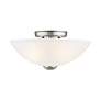 Thumbnail3 of Somerset 13-in W Brushed Nickel Frosted Glass Semi-Flush Mount Light more views