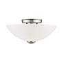 Thumbnail4 of Somerset 13-in W Brushed Nickel Frosted Glass Semi-Flush Mount Light more views