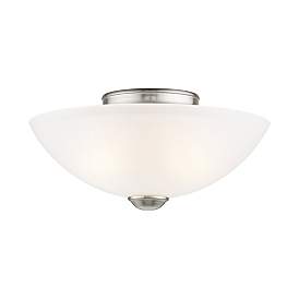 Image5 of Somerset 13-in W Brushed Nickel Frosted Glass Semi-Flush Mount Light more views