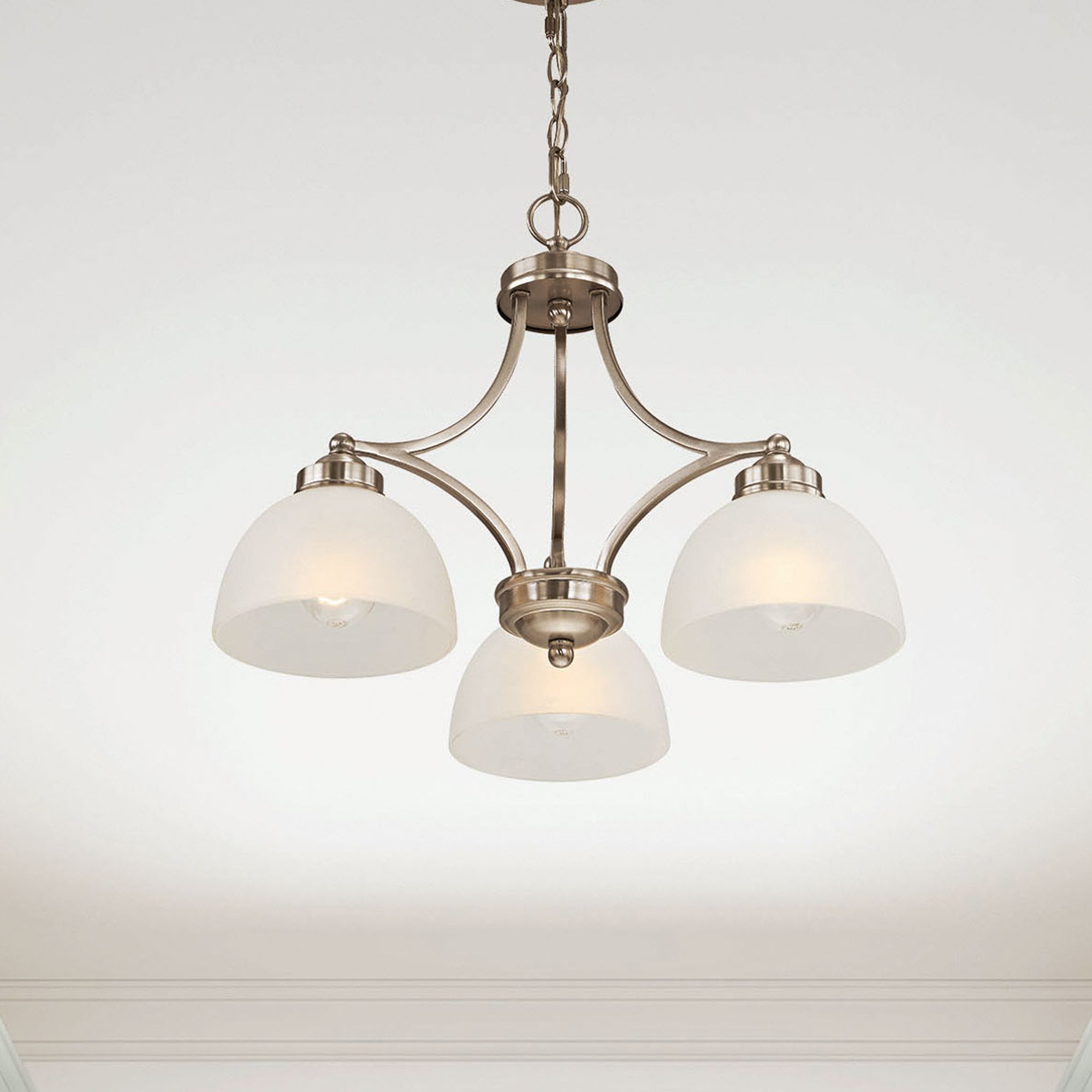 Somerset 20" Wide Brushed Nickel 3-Light Chandelier in scene
