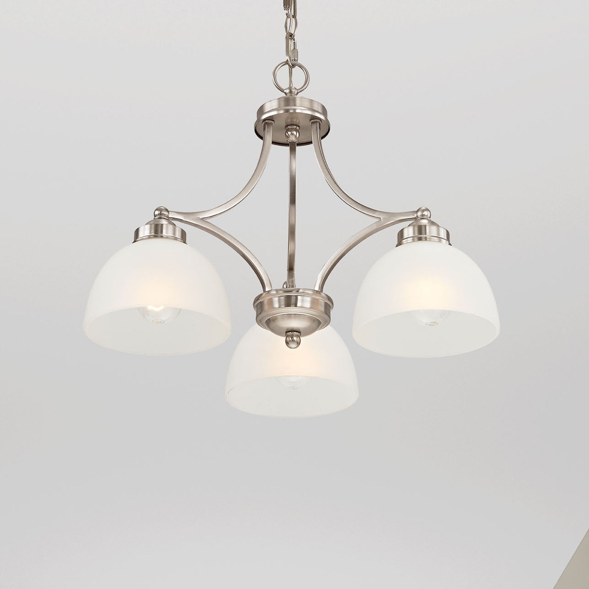 Somerset 20" Wide Brushed Nickel 3-Light Chandelier in scene