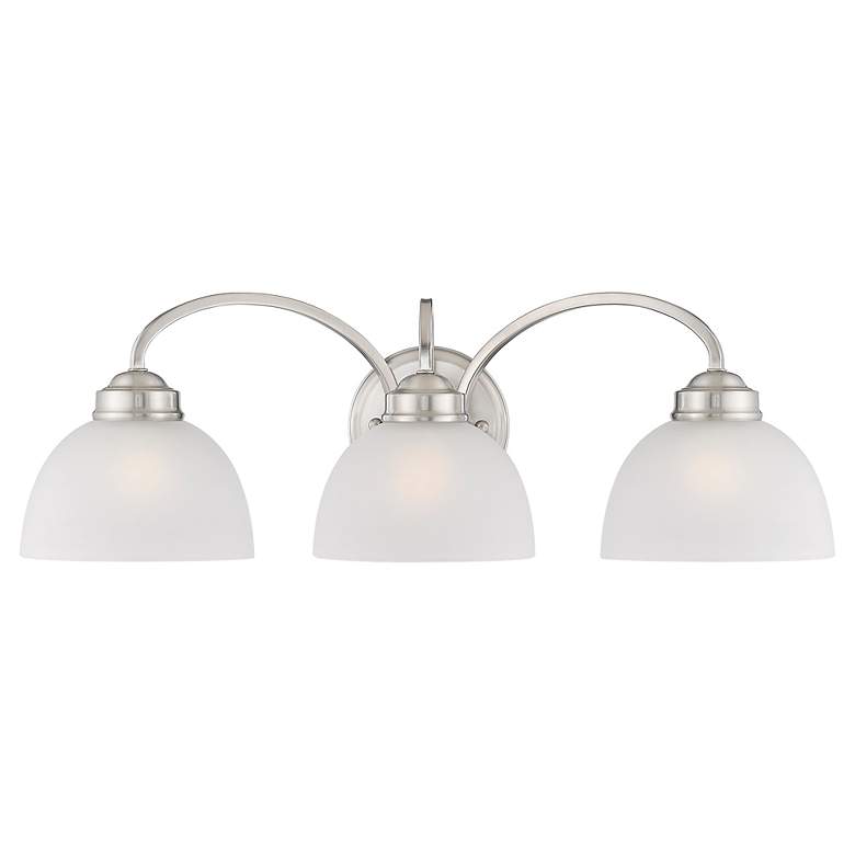 Image 4 Somerset 3-Light Brushed Nickel Dome Vanity Light more views