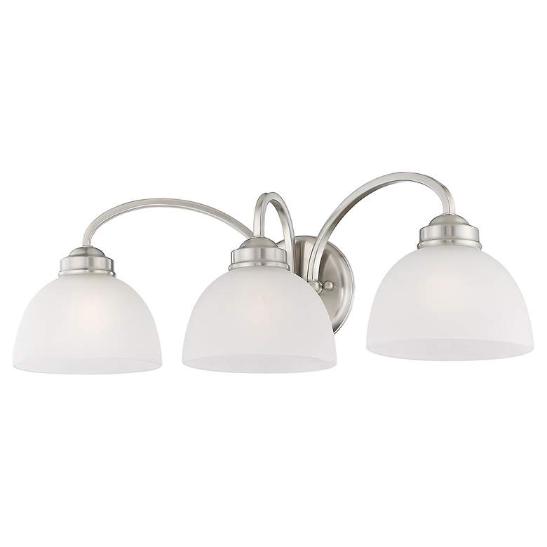 Image 6 Somerset 3-Light Brushed Nickel Dome Vanity Light more views