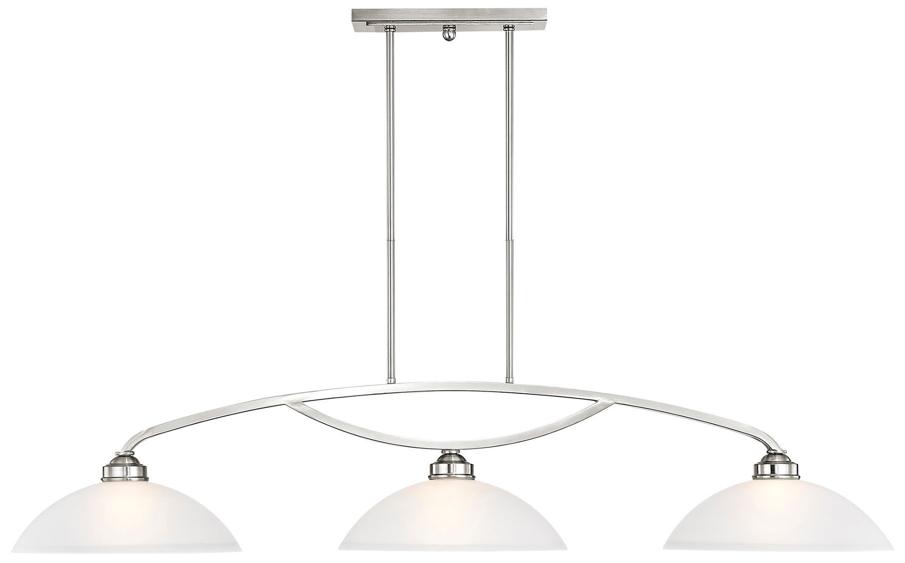 Image 3 Somerset 3-Light Brushed Nickel Light with White Shades