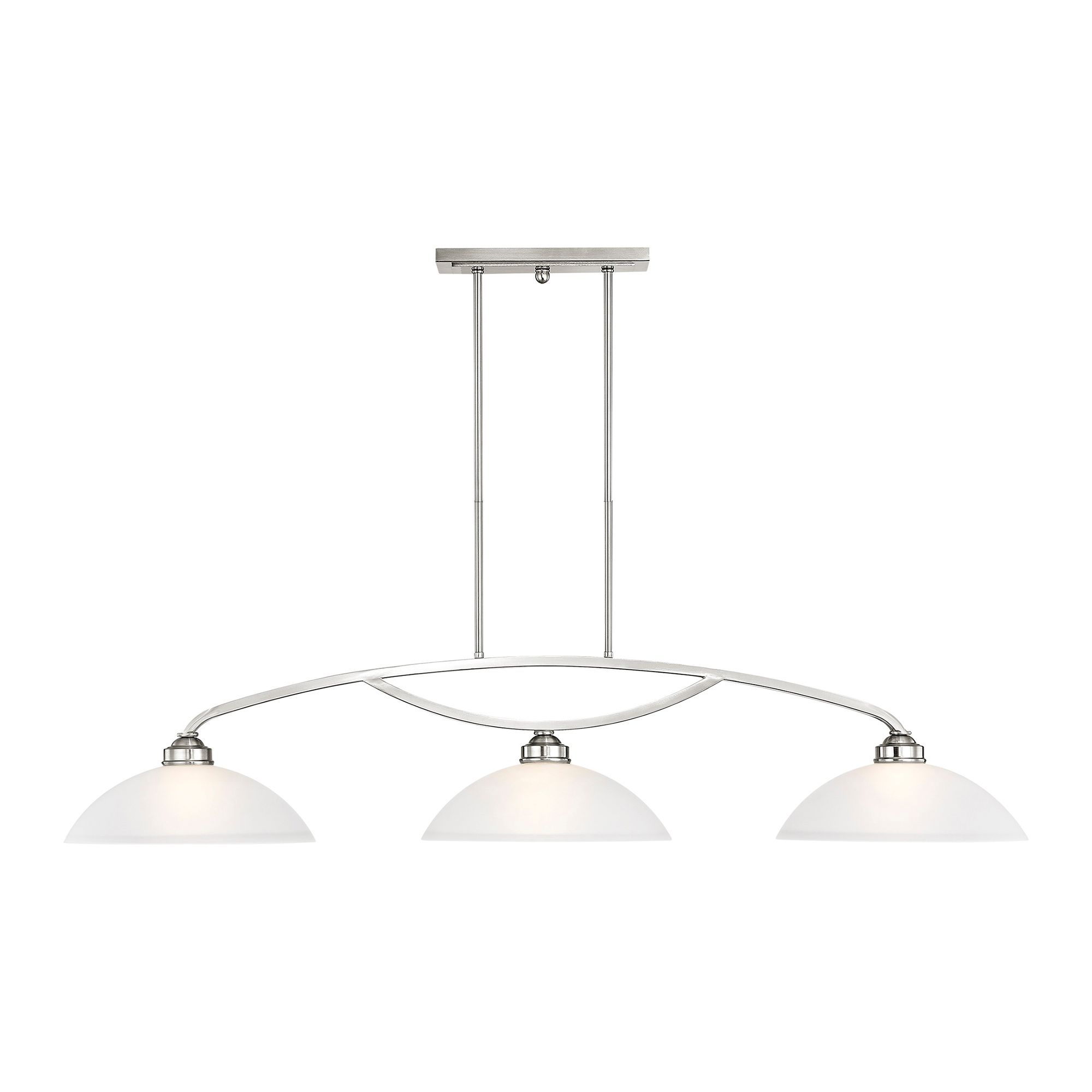 Image 4 Somerset 3-Light Brushed Nickel Light with White Shades more views
