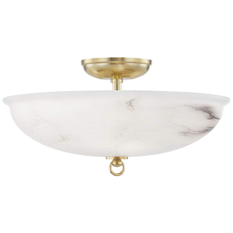 Image 1 Somerset 3 Light Semi Flush Aged Brass