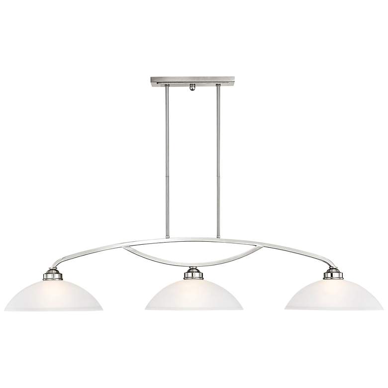 Image 3 Somerset 50" Wide Brushed Nickel 3-Linear Pendant