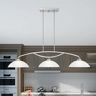 Somerset 50" Wide Brushed Nickel 3-Linear Pendant