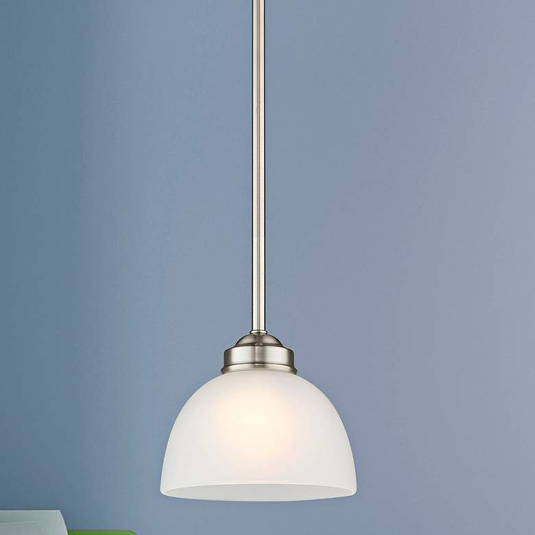 Image 2 Somerset 6 1/2" Wide Brushed Nickel Mini Pendant