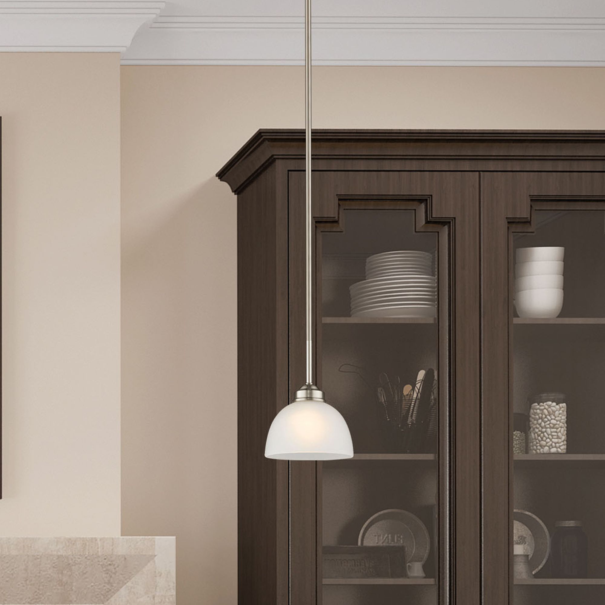 Somerset 6 1/2" Wide Brushed Nickel Mini Pendant in scene