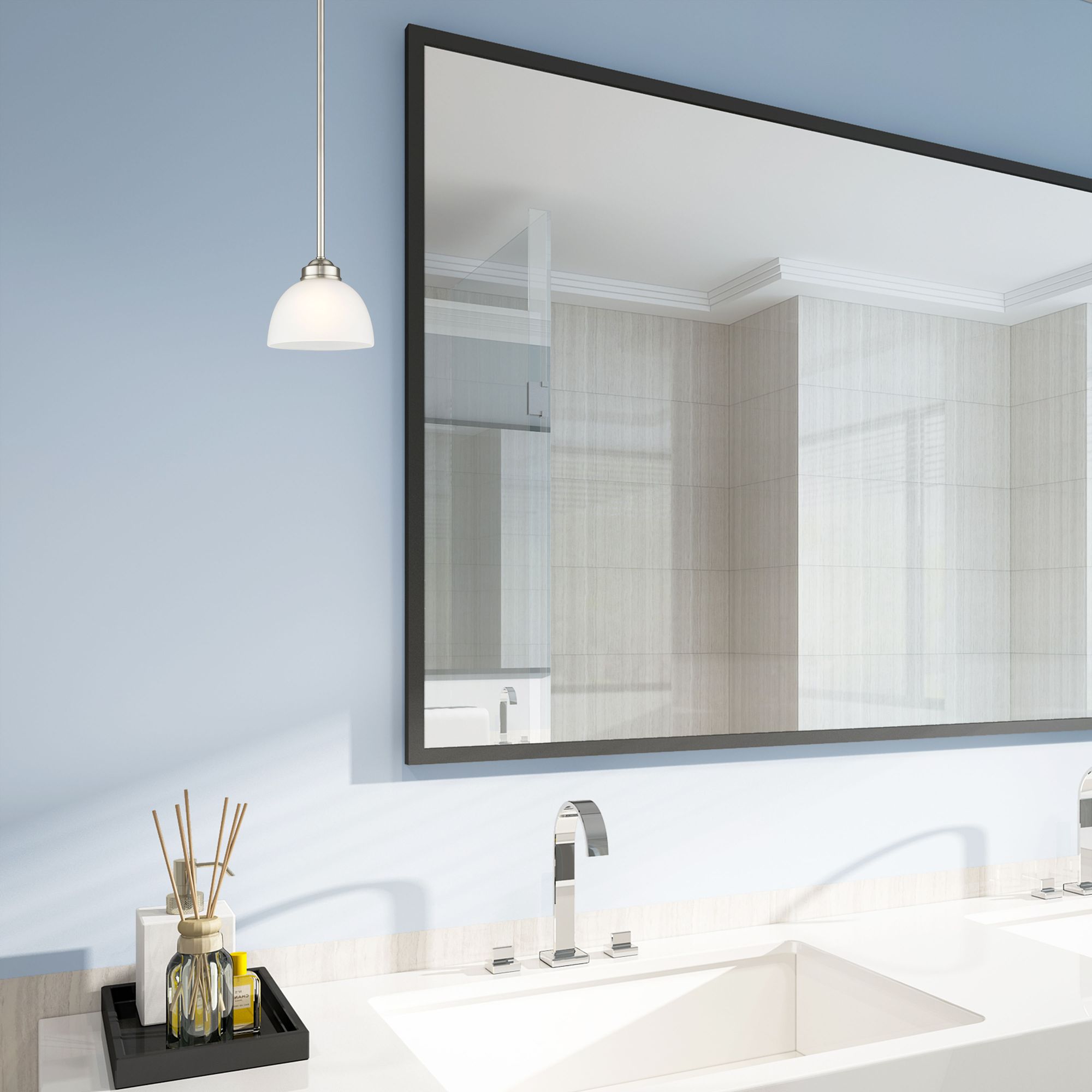 Somerset 6 1/2" Wide Brushed Nickel Mini Pendant in scene