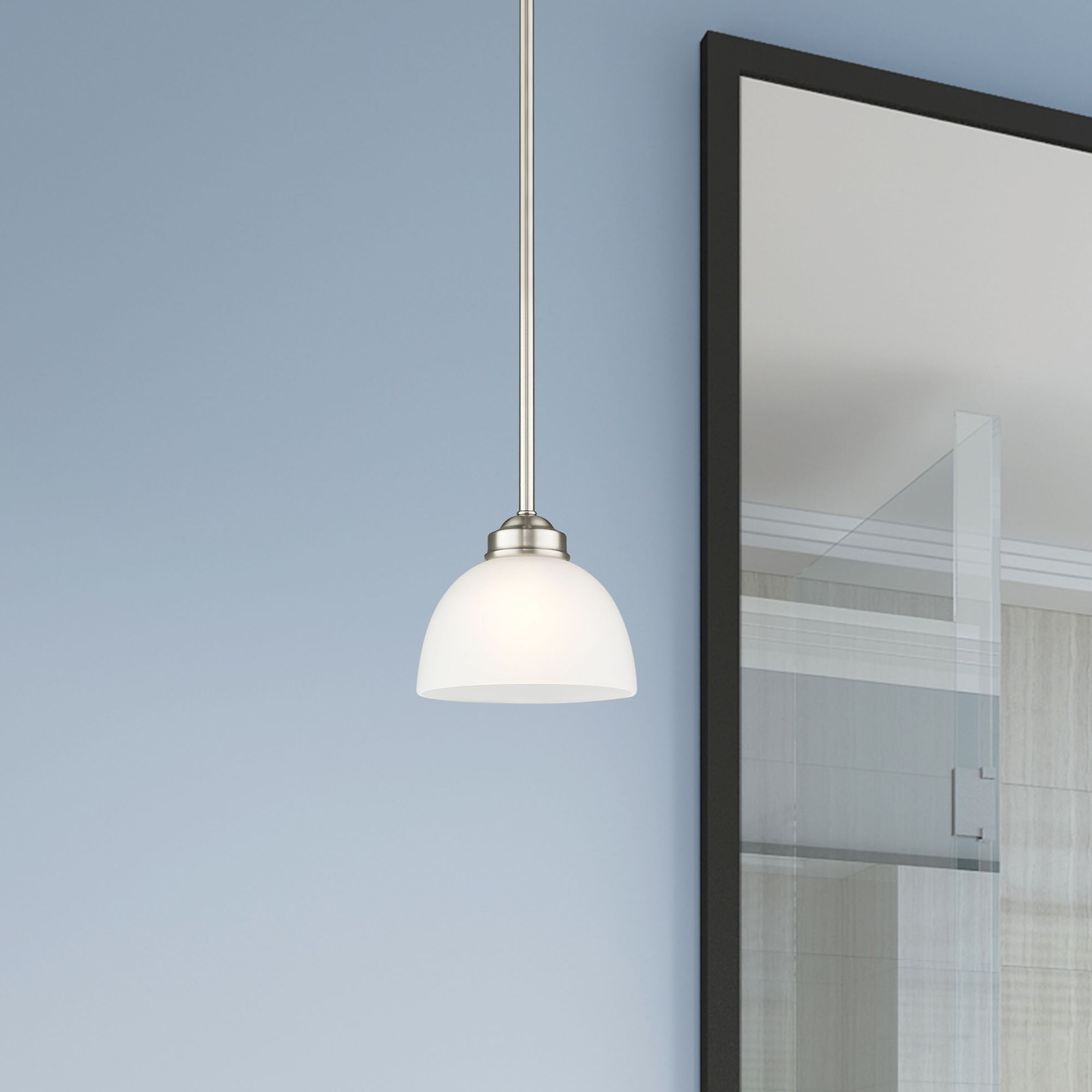 Somerset 6 1/2" Wide Brushed Nickel Mini Pendant in scene