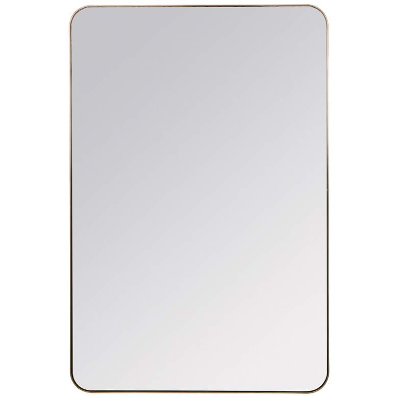 Image 2 Somerset Shiny Gold Metal 24 inch x 36 inch Rectangular Wall Mirror