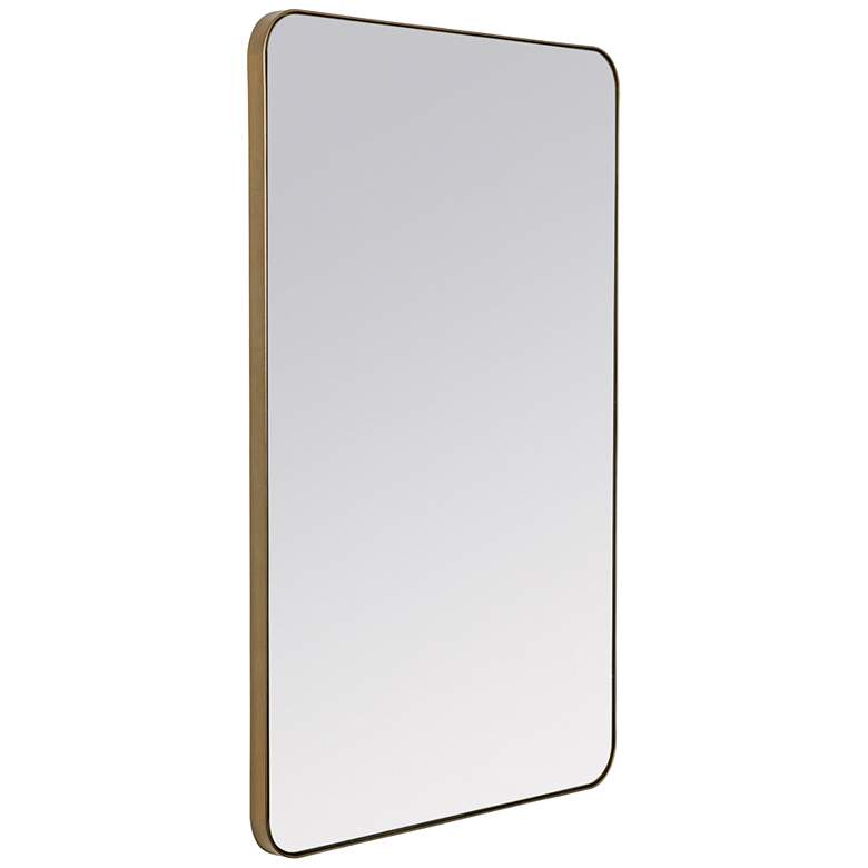Image 3 Somerset Shiny Gold Metal 24 inch x 36 inch Rectangular Wall Mirror more views