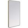 Somerset Shiny Gold Metal 24" x 36" Rectangular Wall Mirror