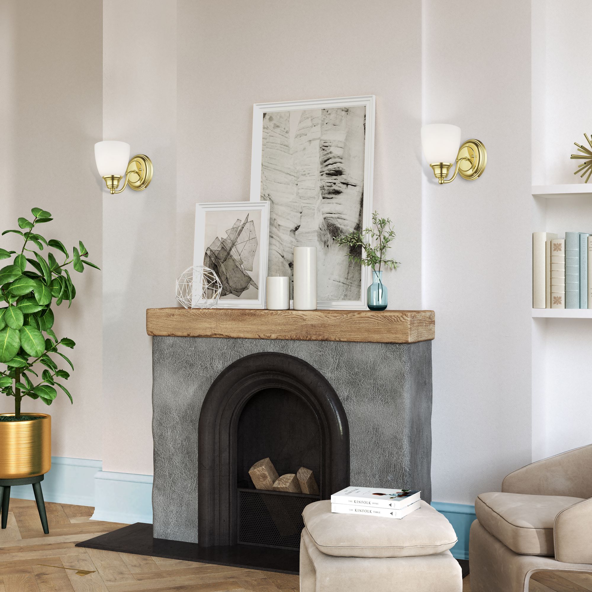 Somerville 1 Light Polished Brass Wall Sconce