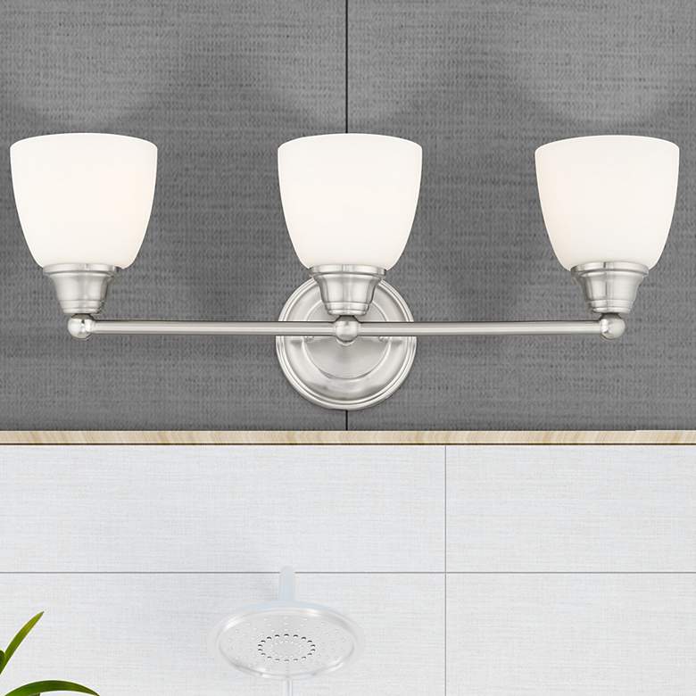 Image 1 Somerville 23" Wide Brushed Nickel 3-Light Vanity Bath Light