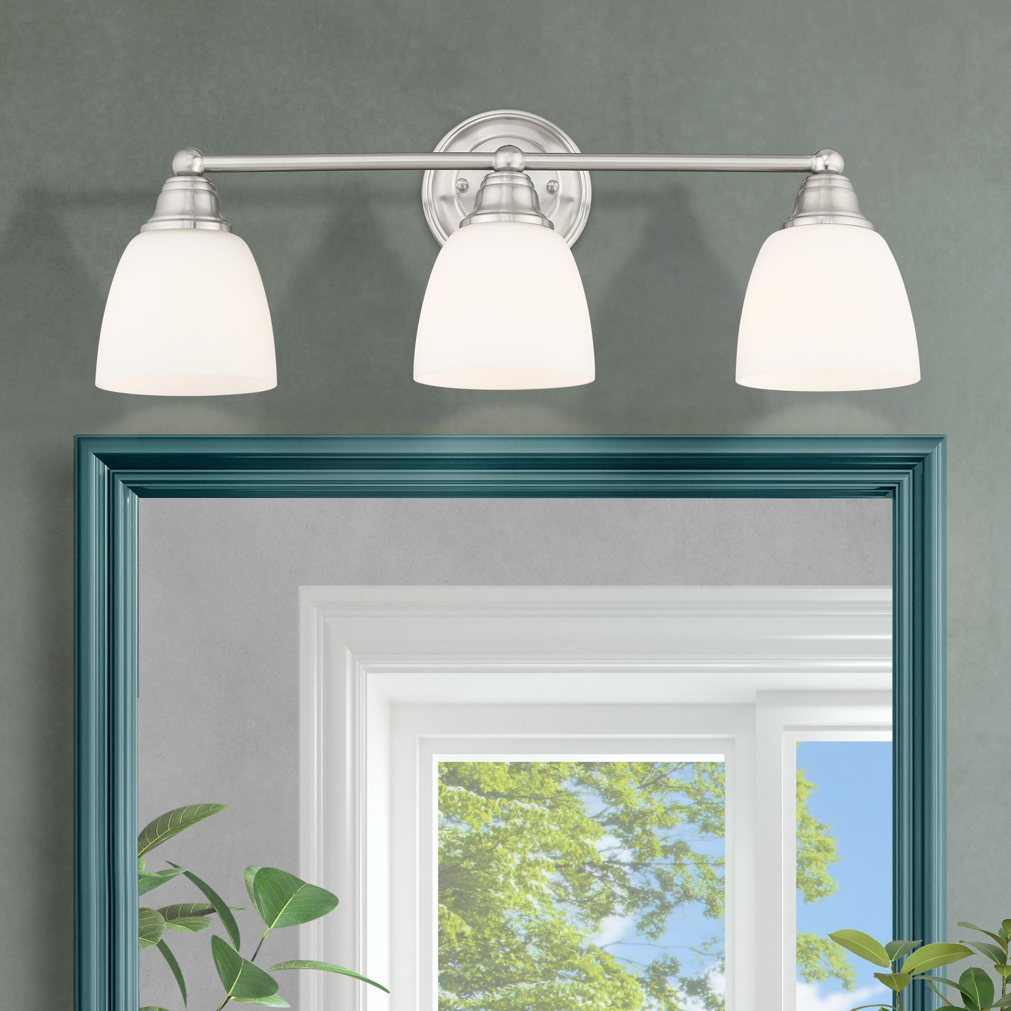 Somerville 23" Wide Brushed Nickel 3-Light Vanity Bath Light