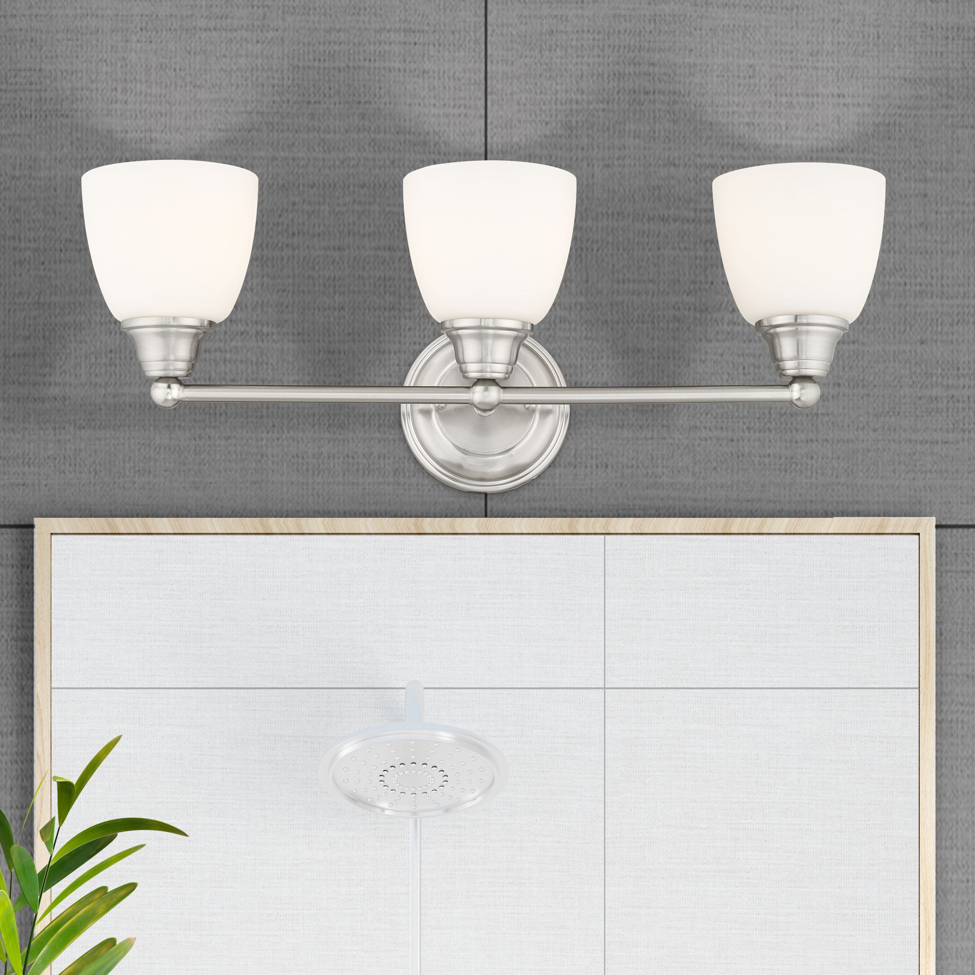 Somerville 23" Wide Brushed Nickel 3-Light Vanity Bath Light