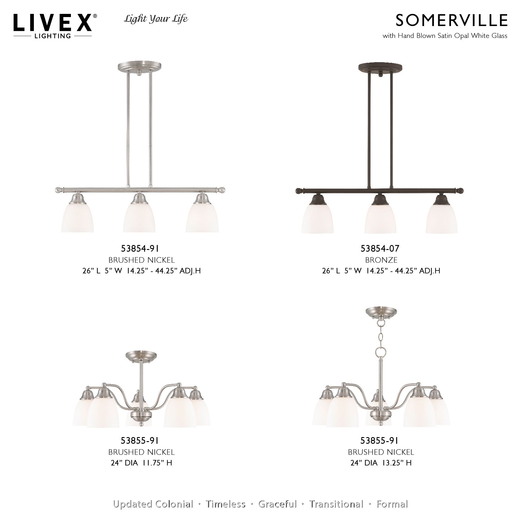 Somerville 26" Wide Bronze 3-Light Linear Pendant in scene