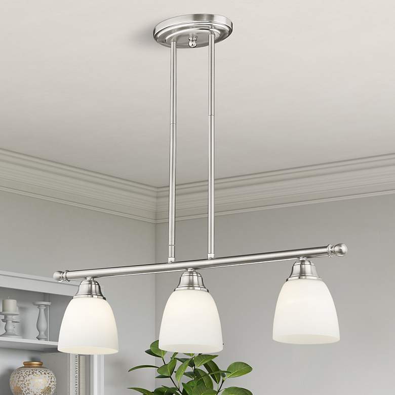 Image 1 Somerville 26" Wide Brushed Nickel 3-Light Linear Chandelier