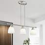 Somerville 26" Wide Brushed Nickel 3-Light Linear Chandelier