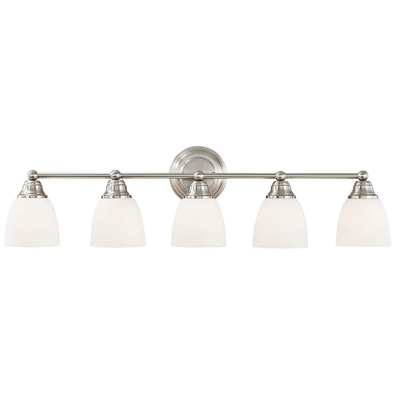 Image 3 Somerville 34" Wide Brushed Nickel 5-Light Bath Light