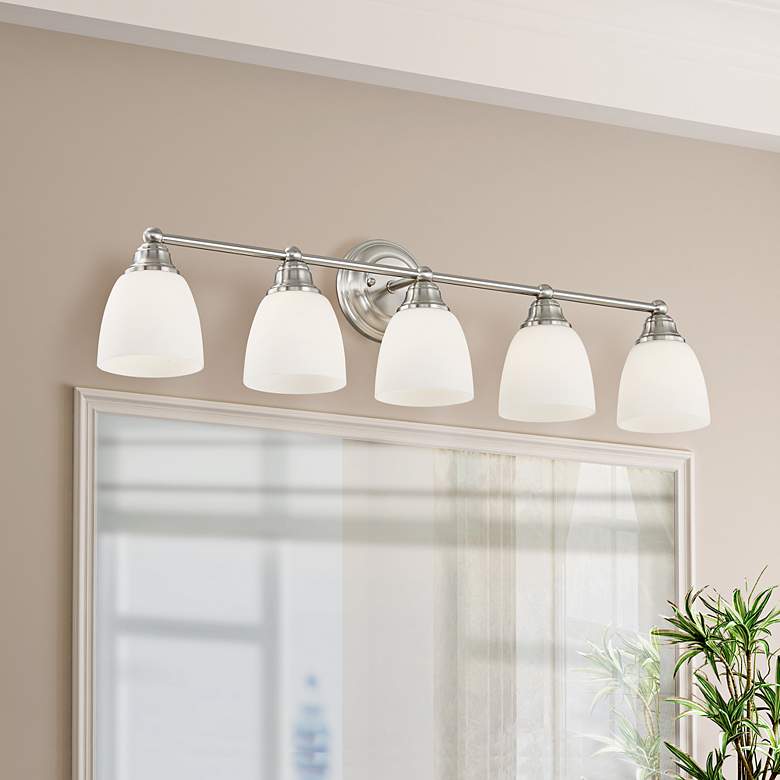 Image 2 Somerville 34" Wide Brushed Nickel 5-Light Bath Light