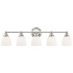 Somerville 34" Wide Polished Chrome 5-Light Bath Light