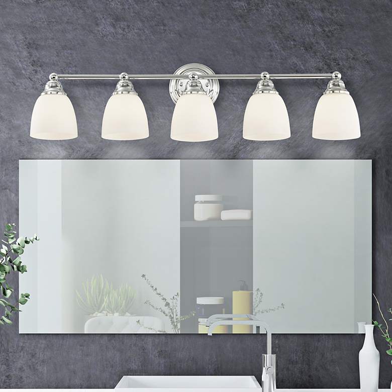 Image 2 Somerville 34" Wide Polished Chrome 5-Light Bath Light