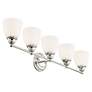 Somerville 34" Wide Polished Chrome 5-Light Bath Light in scene
