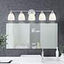 Somerville 34" Wide Polished Chrome 5-Light Bath Light in scene