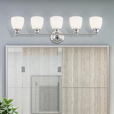 Somerville 34" Wide Polished Chrome 5-Light Bath Light