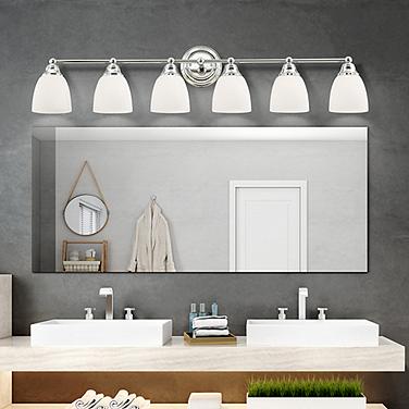 Somerville 42" Wide Polished Chrome 6-Light Bath Light