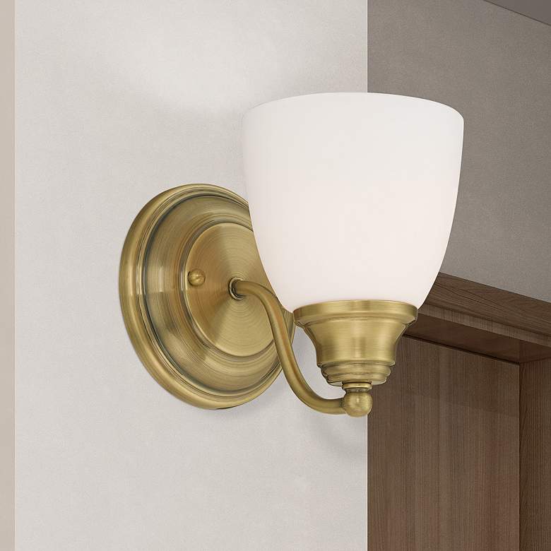 Image 2 Somerville 7" High Antique Brass Wall Sconce