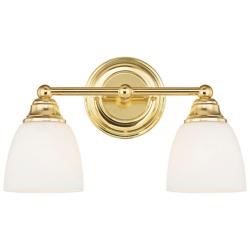 Somerville 9" High Polished Brass 2-Light Wall Sconce