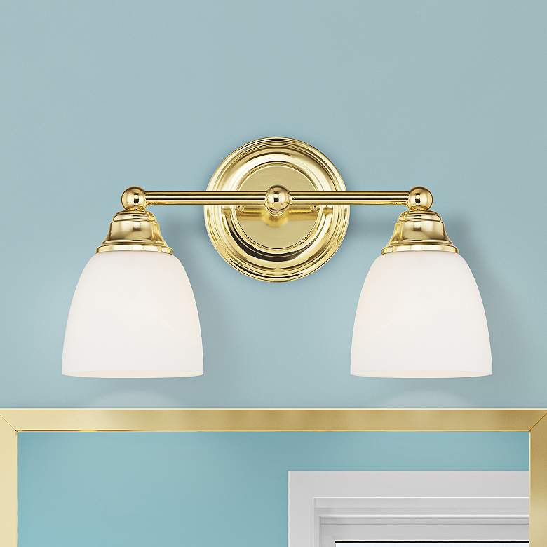 Image 1 Somerville 9" High Polished Brass 2-Light Wall Sconce