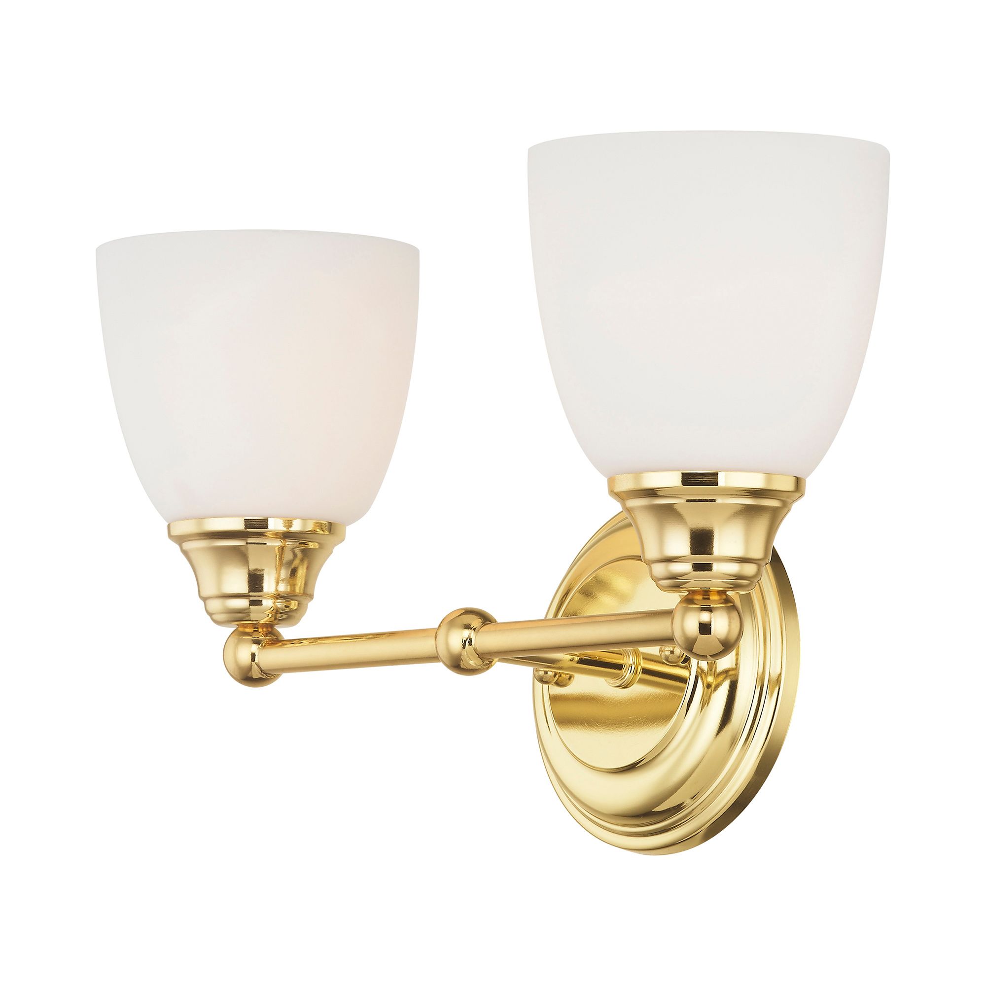 Somerville 9" High Polished Brass 2-Light Wall Sconce